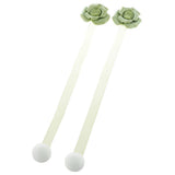 Max 1 Pair Rose Flower Magnetic Curtain Tiebacks Rope Strap Holdback Green - Aladdin Shoppers