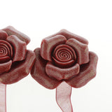 Max 1 Pair Rose Flower Magnetic Curtain Tiebacks Rope Strap Holdback Red - Aladdin Shoppers
