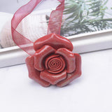 Max 1 Pair Rose Flower Magnetic Curtain Tiebacks Rope Strap Holdback Red - Aladdin Shoppers