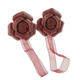 Max 1 Pair Rose Flower Magnetic Curtain Tiebacks Rope Strap Holdback Red - Aladdin Shoppers