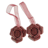 Max 1 Pair Rose Flower Magnetic Curtain Tiebacks Rope Strap Holdback Red - Aladdin Shoppers