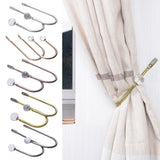 Max 1 Pair Window Curtain Holdback Tieback with Decorative Crystal Finial Silver - Aladdin Shoppers