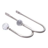 Max 1 Pair Window Curtain Holdback Tieback with Decorative Crystal Finial Silver - Aladdin Shoppers