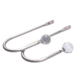 Max 1 Pair Window Curtain Holdback Tieback with Decorative Crystal Finial Silver - Aladdin Shoppers