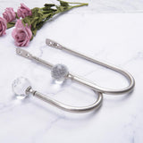 Max 1 Pair Window Curtain Holdback Tieback with Decorative Crystal Finial Silver - Aladdin Shoppers