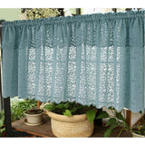 Max 1 Panel Embroidered Lace Window Voile Sheer Curtain Tiers 74x90cm B Blue - Aladdin Shoppers
