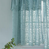 Max 1 Panel Embroidered Lace Window Voile Sheer Curtain Tiers 74x90cm B Blue - Aladdin Shoppers