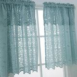 Max 1 Panel Embroidered Lace Window Voile Sheer Curtain Tiers 74x90cm B Blue - Aladdin Shoppers