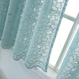 Max 1 Panel Embroidered Lace Window Voile Sheer Curtain Tiers 74x90cm B Blue - Aladdin Shoppers
