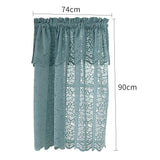 Max 1 Panel Embroidered Lace Window Voile Sheer Curtain Tiers 74x90cm B Blue - Aladdin Shoppers