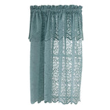 Max 1 Panel Embroidered Lace Window Voile Sheer Curtain Tiers 74x90cm B Blue - Aladdin Shoppers