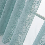 Max 1 Panel Embroidered Lace Window Voile Sheer Curtain Tiers 74x90cm B Blue - Aladdin Shoppers