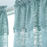 Max 1 Panel Embroidered Lace Window Voile Sheer Curtain Tiers 74x90cm B Blue - Aladdin Shoppers