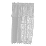 Max 1 Panel Embroidered Lace Window Voile Sheer Curtain Tiers 74x90cm B White - Aladdin Shoppers