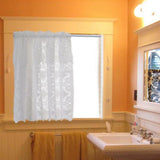 Max 1 Panel Embroidered Lace Window Voile Sheer Curtain Tiers 74x90cm B White - Aladdin Shoppers
