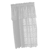 Max 1 Panel Embroidered Lace Window Voile Sheer Curtain Tiers 74x90cm B White - Aladdin Shoppers