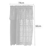 Max 1 Panel Embroidered Lace Window Voile Sheer Curtain Tiers 74x90cm B White - Aladdin Shoppers