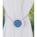 Max 1 Piece Flower Pattern Magnetic Curtain Tiebacks Buckle Clip Holdback Blue - Aladdin Shoppers