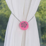 Max 1 Piece Flower Pattern Magnetic Curtain Tiebacks Buckle Clip Holdback Pink - Aladdin Shoppers