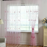 Max 1 Piece Window Voile Sheer Curtain Valance Tiers Pink_1x2.5m - Aladdin Shoppers
