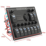 Max 10 Gang Boat Marine Rocker Switch Panel Digital Current Voltage Meter - Aladdin Shoppers