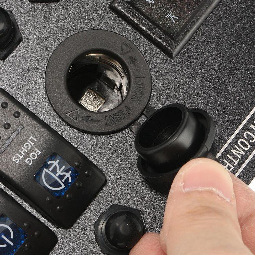 Max 10 Gang Boat Marine Rocker Switch Panel Digital Current Voltage Meter - Aladdin Shoppers