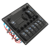 Max 10 Gang Boat Marine Rocker Switch Panel Digital Current Voltage Meter - Aladdin Shoppers