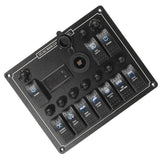 Max 10 Gang Boat Marine Rocker Switch Panel Digital Current Voltage Meter - Aladdin Shoppers