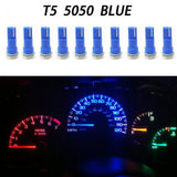 Max 10 Pieces Car 12V T5 5050 1SMD Gauge Instrument Panel Dashboard Light Blue - Aladdin Shoppers