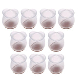 Max 10 Pieces Clear Chair Leg Floor Protectors Furniture Pads Round Leg 52-58mm - Aladdin Shoppers