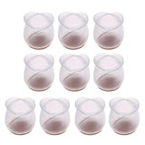 Max 10 Pieces Clear Chair Leg Floor Protectors Furniture Pads Round Leg 52-58mm - Aladdin Shoppers