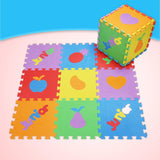 Max 10 Pieces Foam Puzzle Exercise Mat Interlocking Tiles Fruits - Aladdin Shoppers