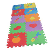 Max 10 Pieces Foam Puzzle Exercise Mat Interlocking Tiles Fruits - Aladdin Shoppers