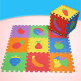 Max 10 Pieces Foam Puzzle Exercise Mat Interlocking Tiles Vegetables and Fruits - Aladdin Shoppers