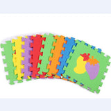Max 10 Pieces Foam Puzzle Exercise Mat Interlocking Tiles Vegetables and Fruits - Aladdin Shoppers