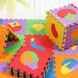 Max 10 Pieces Foam Puzzle Exercise Mat Interlocking Tiles Vegetables and Fruits - Aladdin Shoppers