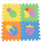 Max 10 Pieces Foam Puzzle Exercise Mat Interlocking Tiles Vegetables and Fruits - Aladdin Shoppers