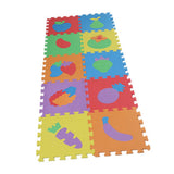 Max 10 Pieces Foam Puzzle Exercise Mat Interlocking Tiles Vegetables and Fruits - Aladdin Shoppers