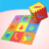 Max 10 Pieces Foam Puzzle Exercise Mat Interlocking Tiles Vegetables and Fruits - Aladdin Shoppers