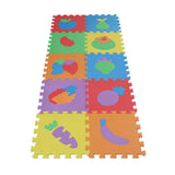 Max 10 Pieces Foam Puzzle Exercise Mat Interlocking Tiles Vegetables and Fruits - Aladdin Shoppers