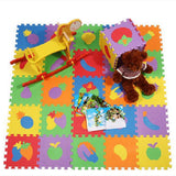 Max 10 Pieces Foam Puzzle Exercise Mat Interlocking Tiles Vegetables and Fruits - Aladdin Shoppers
