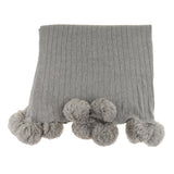 Max 100% Cotton Sofa Throw Blanket with Ball Tassels Couch or Bed Throws Grey - Aladdin Shoppers