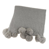 Max 100% Cotton Sofa Throw Blanket with Ball Tassels Couch or Bed Throws Grey - Aladdin Shoppers