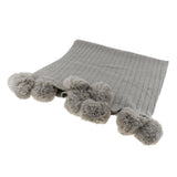 Max 100% Cotton Sofa Throw Blanket with Ball Tassels Couch or Bed Throws Grey - Aladdin Shoppers