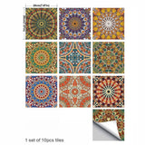 Max 10Pcs 20cm Self Adhesive Square Wall Mosaic Tile Vinyl Brick Sticker Films Type A - Aladdin Shoppers