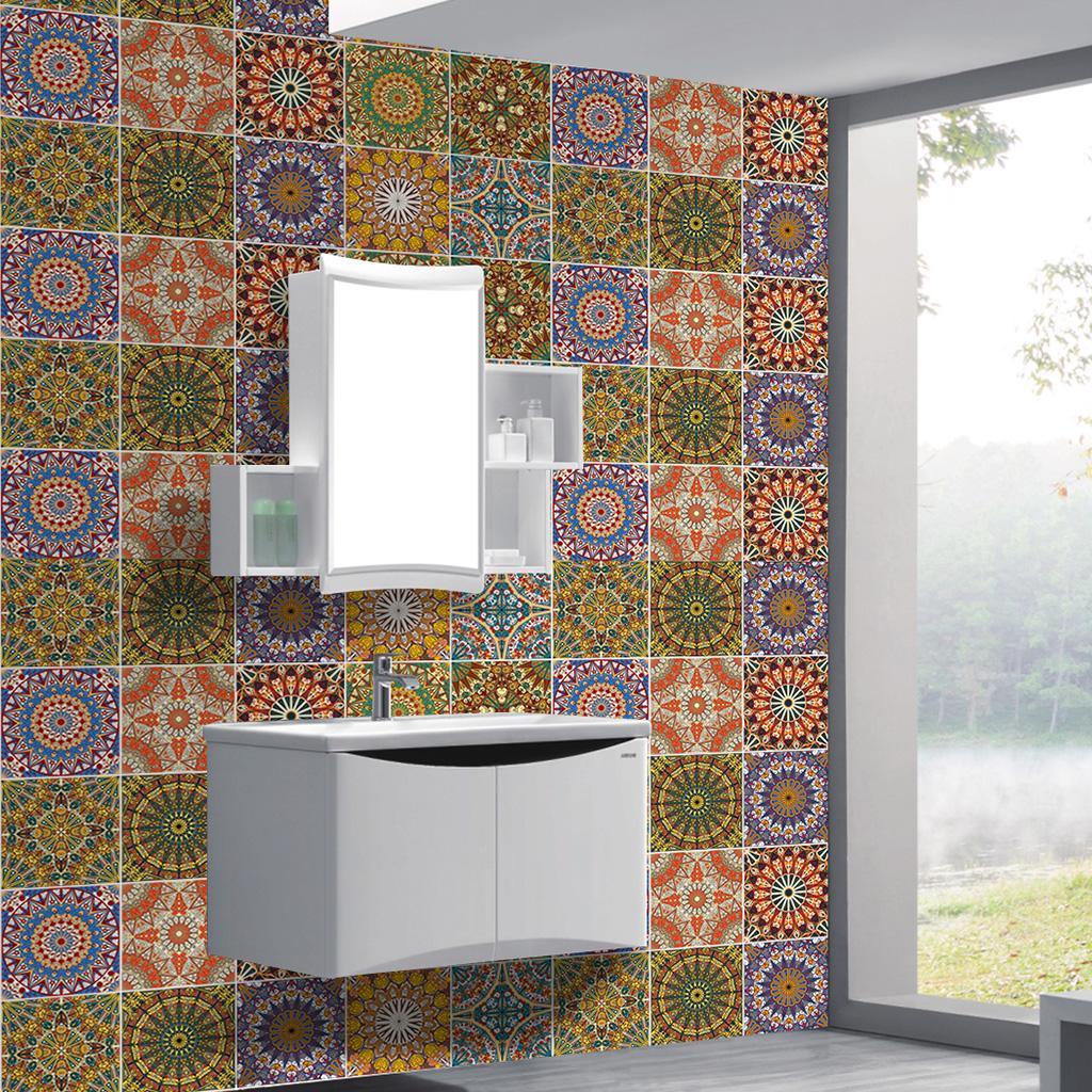 Max 10Pcs 20cm Self Adhesive Square Wall Mosaic Tile Vinyl Brick Sticker Films Type A - Aladdin Shoppers
