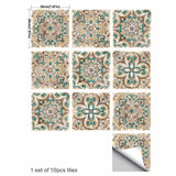 Max 10Pcs 20cm Self Adhesive Square Wall Mosaic Tile Vinyl Brick Sticker Films Type E - Aladdin Shoppers