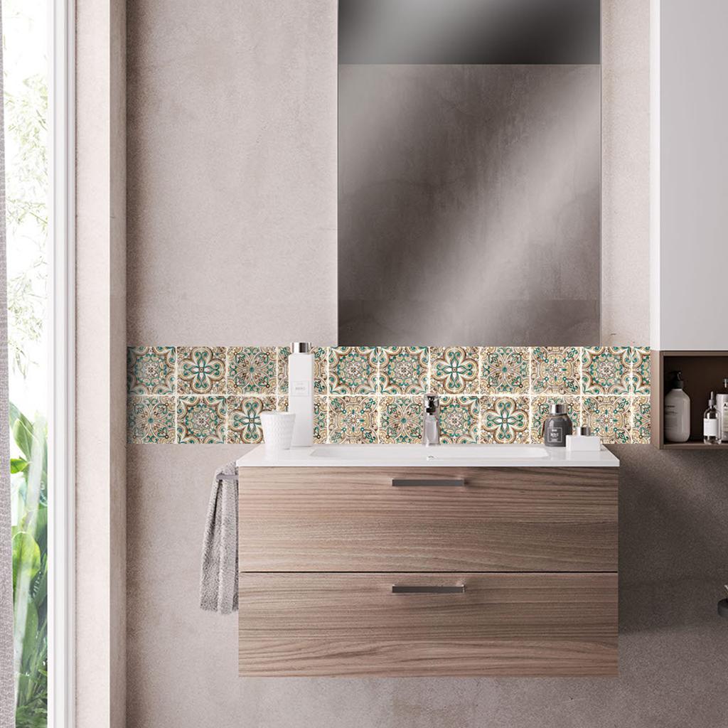 Max 10Pcs 20cm Self Adhesive Square Wall Mosaic Tile Vinyl Brick Sticker Films Type E - Aladdin Shoppers
