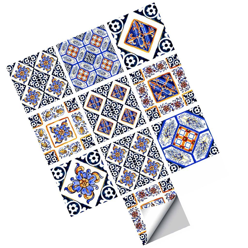 Max 10Pcs 20cm Self Adhesive Square Wall Mosaic Tile Vinyl Brick Sticker Films Type F - Aladdin Shoppers