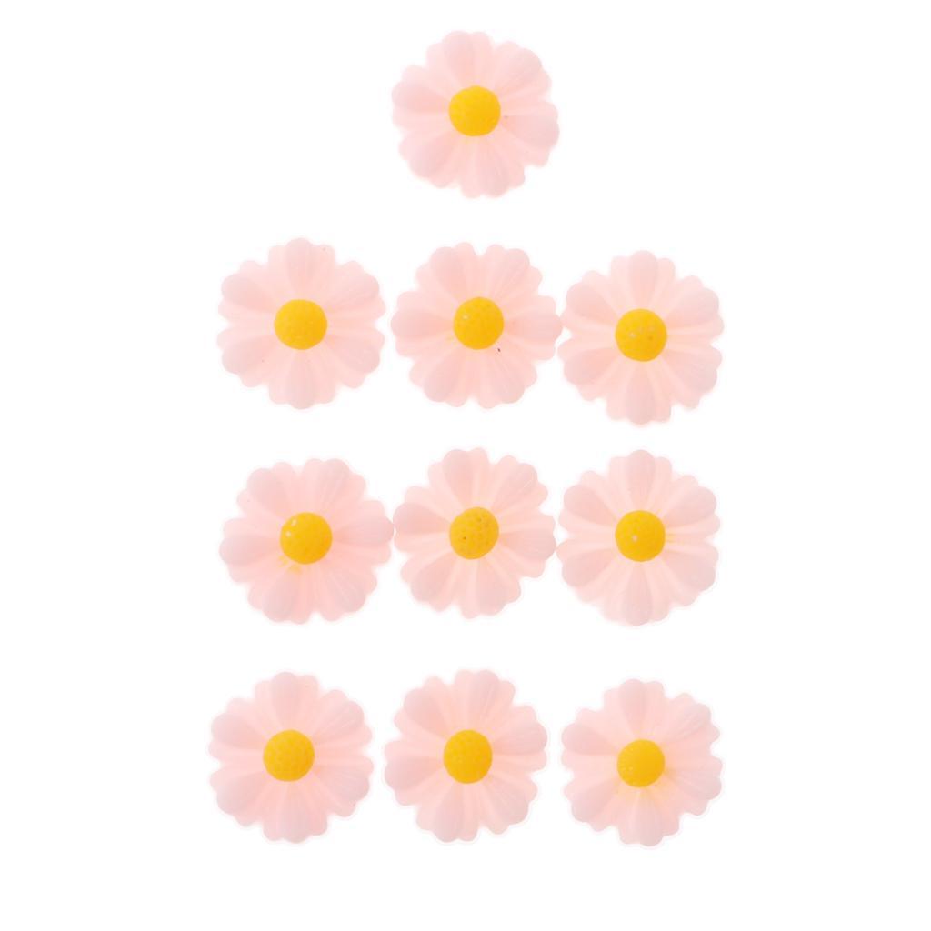 Max 10pcs Cut Daisy Flower Charms for cell phone decorations, clothes pink - Aladdin Shoppers